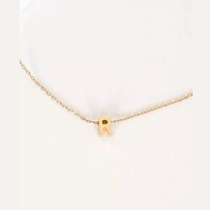 Lulus Letter-ly In Love "R" Gold Charm Necklace